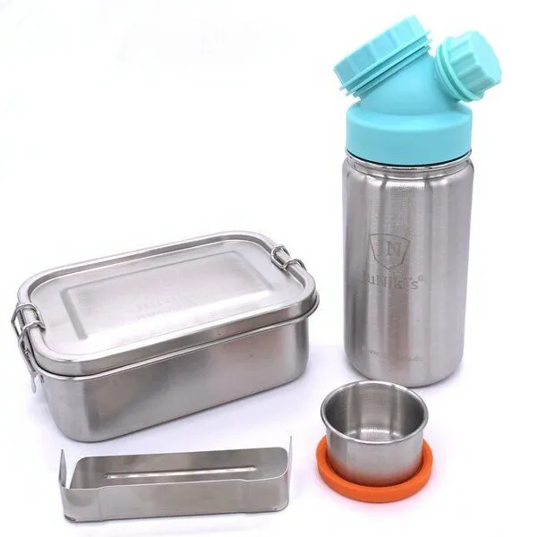 JN JuNiki's JN JuNiki's Einschulungs-Set: JuNiki´s® Lunchbox + Trinkflasche isoliert 8 Farben, Türkis, – Produktbild 1 von 3