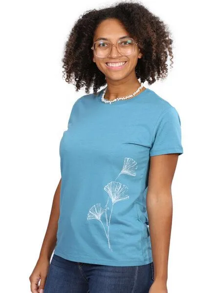 Life-Tree Life-Tree Fairwear Bambus Shirt Women Ginkgo, Blau, – Produktbild 4 von 4
