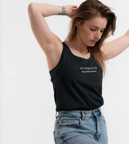 Gary Mash GARY MASH Tanktop Alex Let’s change the world aus Bio-Baumwolle, Schwarz, – Produktbild 3 von 4