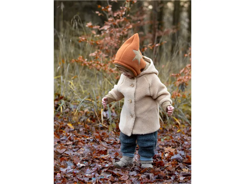Pure pure by Bauer PURE PURE by Bauer Baby und Kinder Schlupfmütze Bio-Merinowolle Fleece karamel Stern Gr. 49/51, Braun, – Produktbild 2 von 2
