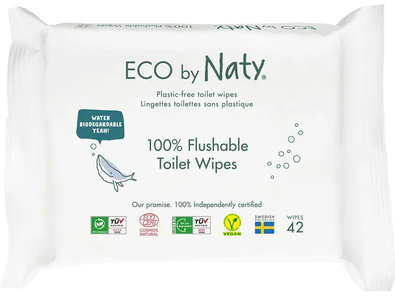 ECO by Naty ECO by Naty Toilettenfeuchttücher aus Viskose, 42 Stk. – Produktbild 1 von 1