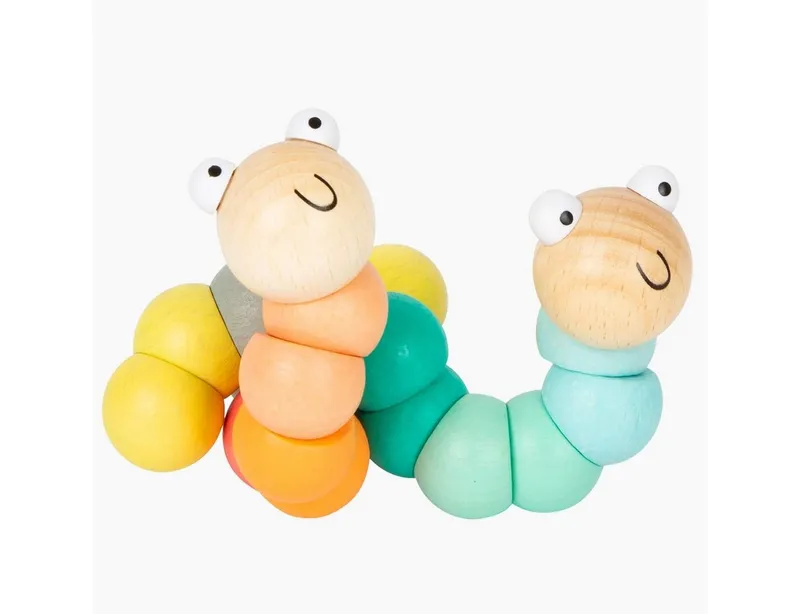 small foot small foot Greifspielzeug Drehwurm Pastell 2er Set (Spar Set, 2-tlg., packung), lassen sich in alle Richtungen verbiegen, Beige, – Produktbild 3 von 4