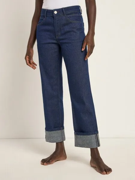 LANIUS LANIUS Jeans mit Aufschlag (GOTS) aus Bio-Baumwolle, Dark blue, – Produktbild 2 von 4