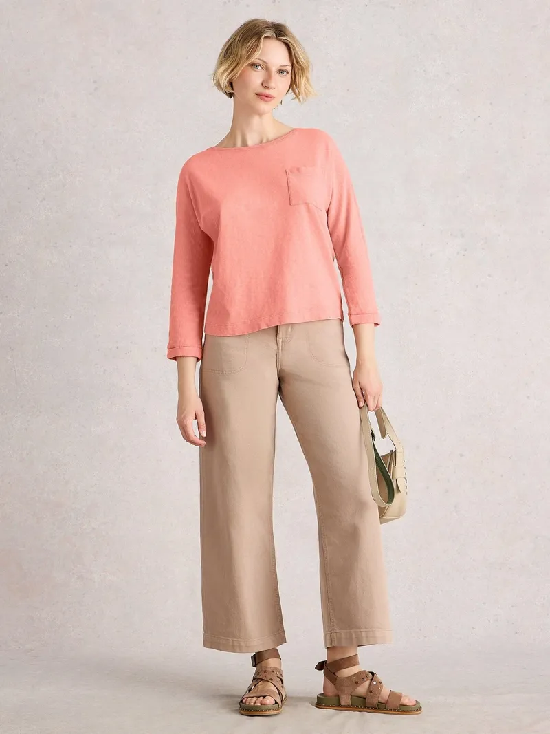 White Stuff Dolman Top Demi - 40, Mittelkoralle, – Produktbild 2 von 4