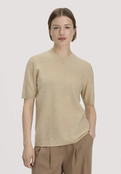 hessnatur hessnatur Pullover Relaxed aus Bio-Schurwolle mit Cashmere, Goldsand, – Produktbild 1 von 4