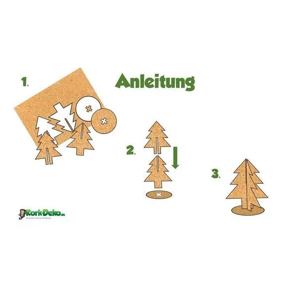 Kork-Deko Kork-Deko Weihnachtsbaum aus Kork | Kork Tannenbaum | Weihnachts- und Advents Tisch Deko – Produktbild 1 von 4