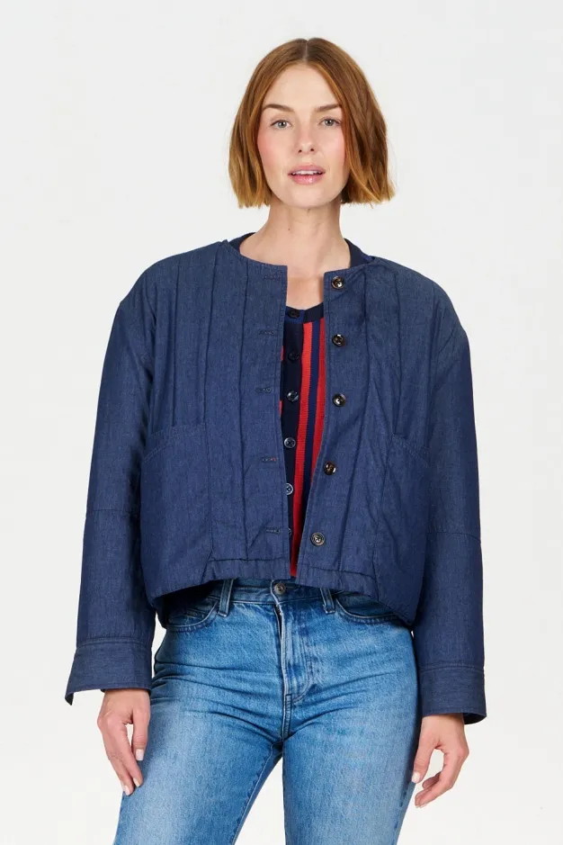 KOMODO KOMODO Damen vegan Jacke Lottie Midwash Blau, Dunkelblau, – Produktbild 2 von 2