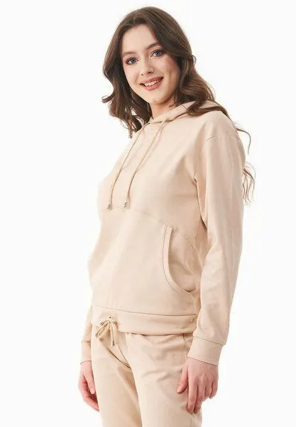 ORGANICATION ORGANICATION Leichte Hoodie aus Bio-Baumwolle, Soft beige, – Produktbild 4 von 4