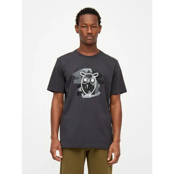KnowledgeCotton Apparel KnowledgeCotton Apparel T-Shirt mit Eulen Print aus Bio-Baumwolle, Grau (gray pinstripe), – Produktbild 1 von 3
