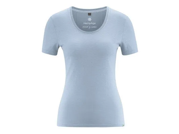 HempAge HempAge T-Shirt Slim fit Hanf/Biobaumwolle, Smoke(blau), – Produktbild 3 von 4
