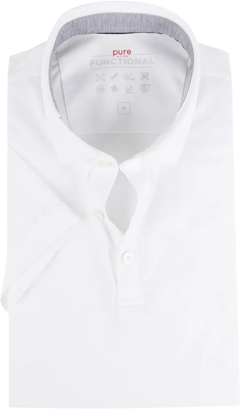 Pure Pure Functional Polo slim fit shor - Größe M, Weiß, – Produktbild 1 von 4
