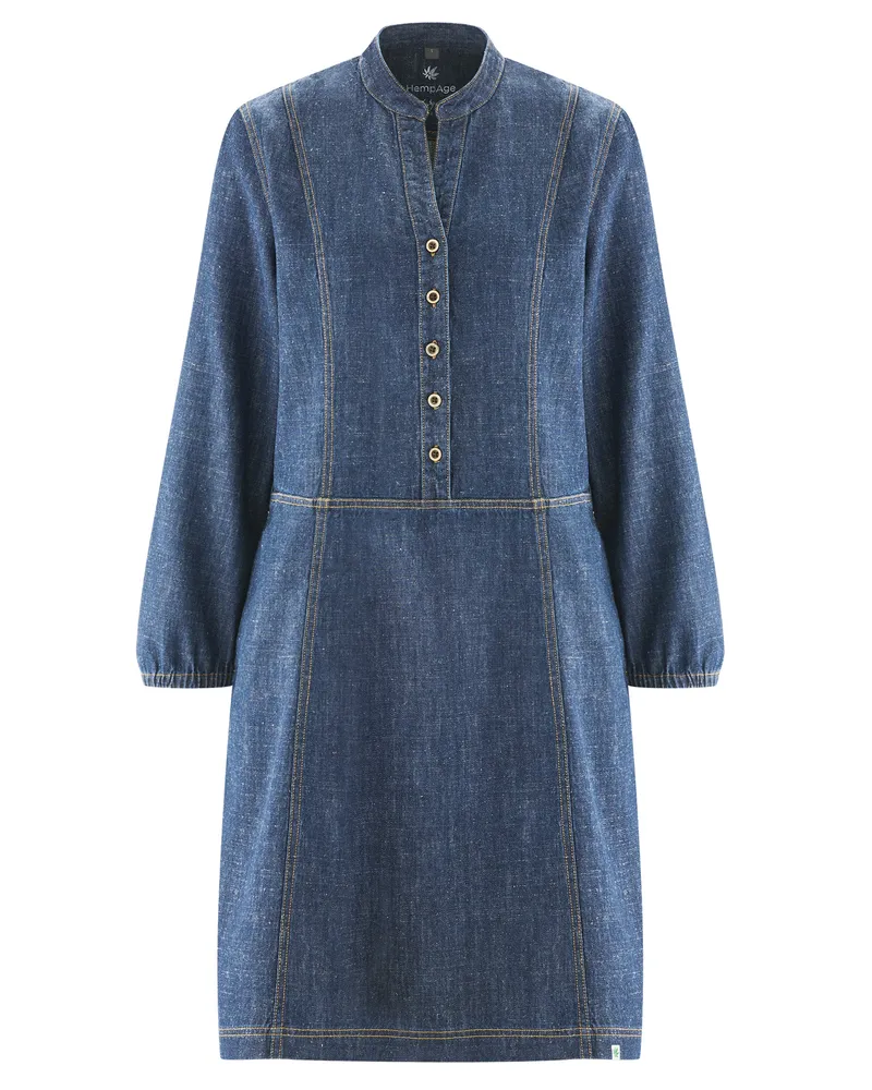 HempAge Hempage Damen vegan Jeanskleid Indigo, Blau, – Produktbild 1 von 2