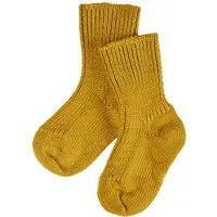 hirsch natur Baby und Kinder Socken Bio-Schurwolle Grobstrick curry Gr.18-20, Gelb, – Produktbild 1 von 1