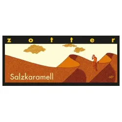 Zotter Bitterschokolade mit Salzkaramell & gesalzenem Mandelnougat, handgeschöpft – Produktbild 2 von 2