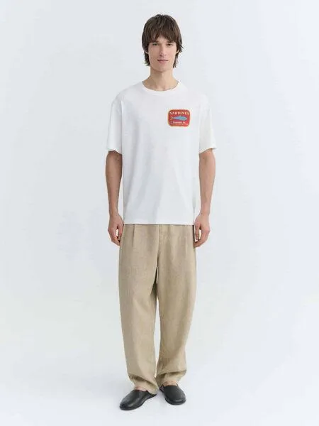 thinking mu thinking mu Herren T-Shirt - Aaron - aus Bio-Baumwolle, Sardines (weiß), – Produktbild 2 von 3