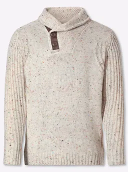 marco donati Schalkragenpullover ecru-gemustert – Produktbild 1 von 1