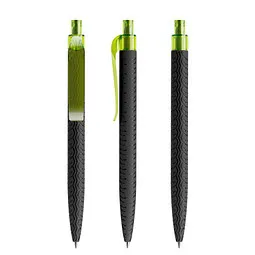prodir prodir® Druckkugelschreiber QS03 PMT Push, blaue Mine, schwarz/gelbgrün – Produktbild 1 von 1
