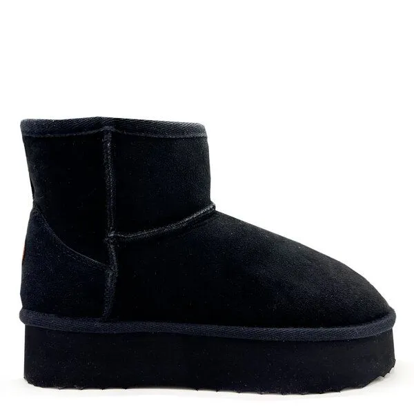 thies Stiefel aus Schaffell "thies 1856 ® Platform Sheep Boots", Black, – Produktbild 1 von 4