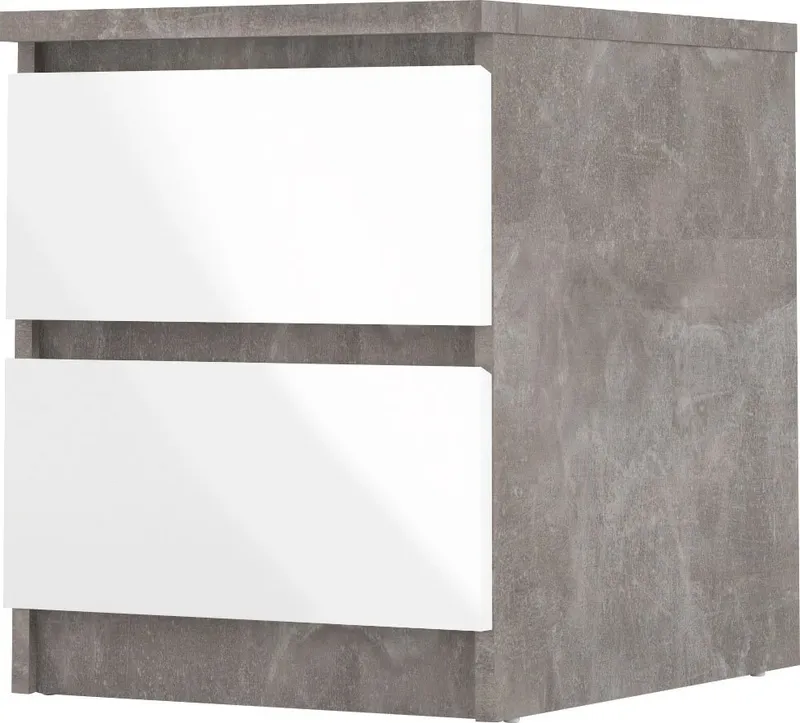 Home affaire Nachttisch Naia, Eleganter Nachttisch mit 2 Schubladen, Grau, – Produktbild 3 von 5