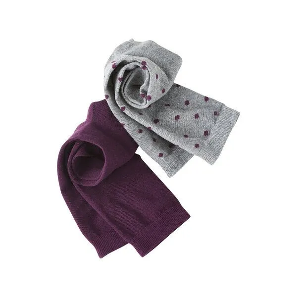 Living Crafts Living Crafts Socken, 2er-Pack - BETTINA, Dark prune/dots, – Produktbild 1 von 2