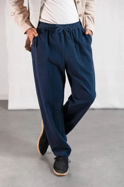 Jyoti - Fair Works Jyoti - Fair Works Bio-Baumwollflanell Hose Jhan, Grau-blau, – Produktbild 2 von 4