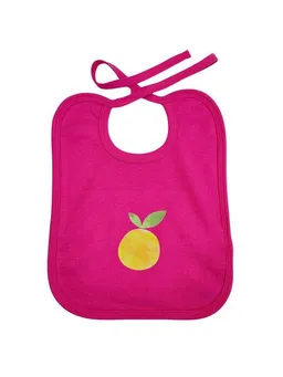 MelaDi Meladi Kinder Baby-Lätzchen aus Biobaumwolle - Orange auf Hot Pink – Produktbild 1 von 1