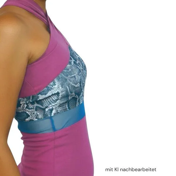 körber mode körber mode Maxikleid Bio Jersey mit Mesh-Einsatz und langem Schlitz, Mesh-einsatz in schwarz, – Produktbild 3 von 3