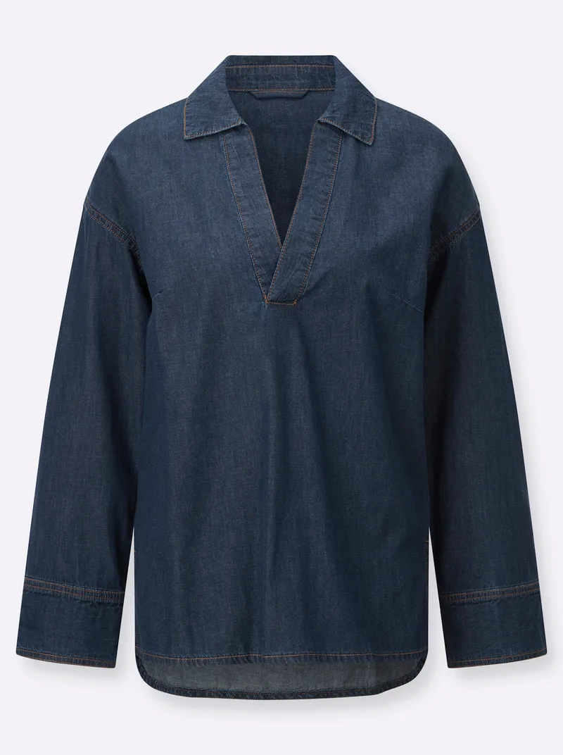 Witt Jeansbluse blue-stone-washed, Blue-stone-washed, – Produktbild 1 von 2