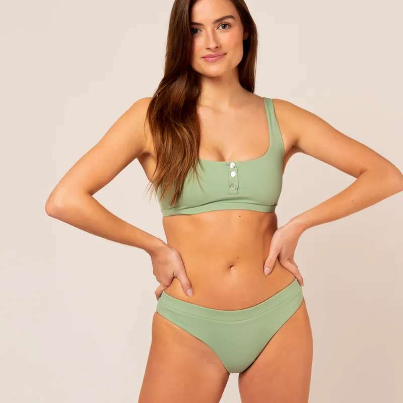 Woodlike Woodlike Damen vegan Bikiniunterteil Ami Hipster Reversible Grün / Braun, Braun, – Produktbild 1 von 2