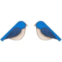 BeWooden BeWooden Holzohrringe Blue Bird – handgefertigter, nachhaltiger Anstecker mit Vogelmotiv – Produktbild 1 von 1