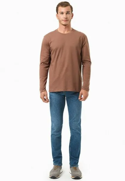 ORGANICATION ORGANICATION Langarmshirt aus Bio-Baumwolle, Cocoa brown, – Produktbild 2 von 4