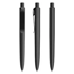 prodir prodir® Druckkugelschreiber DS8 Soft Touch PSR Push, blaue Mine, schwarz/schwarz satiniert, Schwarz, – Produktbild 1 von 1