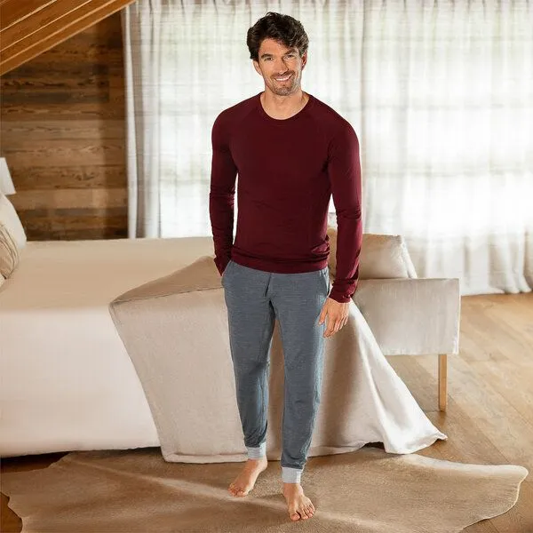 Dagsmejan Dagsmejan Herren Hose aus Merino Wolle, Dark grey melange, – Produktbild 2 von 4