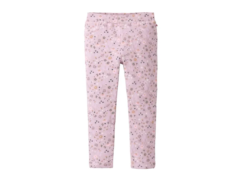 People Wear Organic People Wear Organic Treggings Bio-Baumwolle (kbA) mille fleurs grau violett 122, Lila, grau, – Produktbild 1 von 2