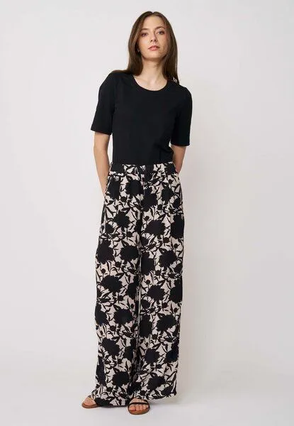 LANA Organic LANA Organic Viskose-Hose, Modell Rebeca, Dalmira schwarz, – Produktbild 1 von 1