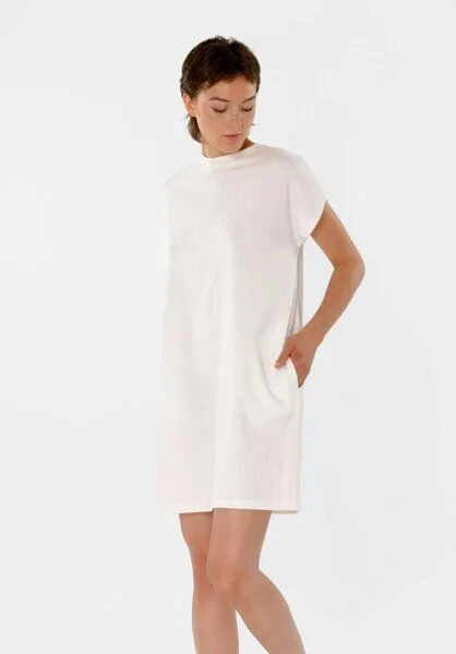 THOKKTHOKK ThokkThokk TT76 Boxy Shirt Dress STRUCTURED (GOTS), Off white (weiß), – Produktbild 2 von 8