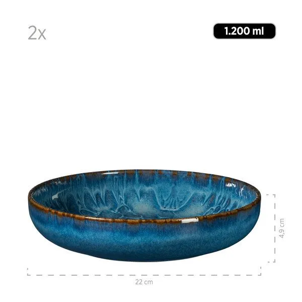 Mäser Mäser Kombiservice 8-tlg. "Trad. Tiles" Steinzeug, Blau, – Produktbild 4 von 5