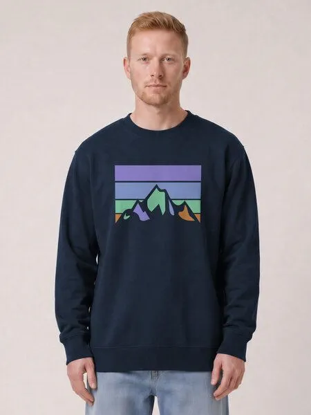 watapparel watapparel Sweatshirt Unisex Retro Landscape, French navy, – Produktbild 2 von 2