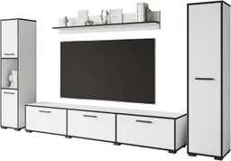 Home affaire Wohnwand BOGOTA XL, Vitrine Türanschlag links/rechts wechselbar, (Komplett-Set, 4-St), viel Stauraum, hängend und stehend montierbar – Produktbild 1 von 1