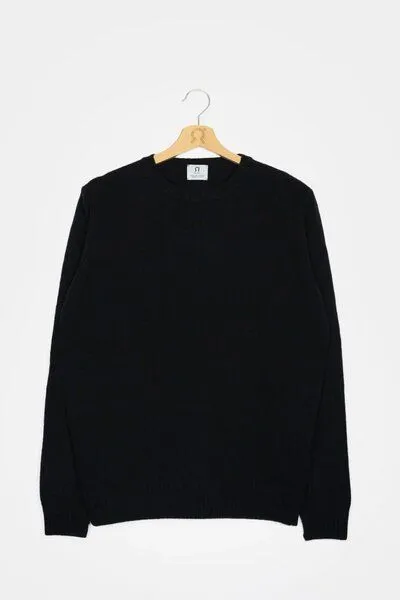 Rifò - Circular Fashion Made in Italy Rifò - Circular Fashion Made in Italy Recycelte Kaschmirwolle Pullover - Romeo, Black ardesia, – Produktbild 3 von 4