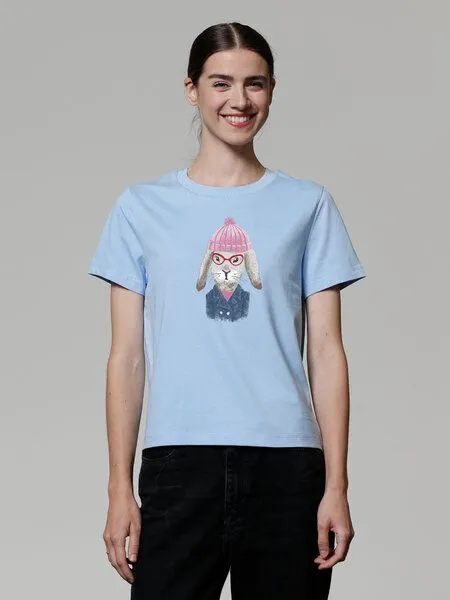 watapparel watapparel T-Shirt Frauen Hase, Blue soul, – Produktbild 2 von 4