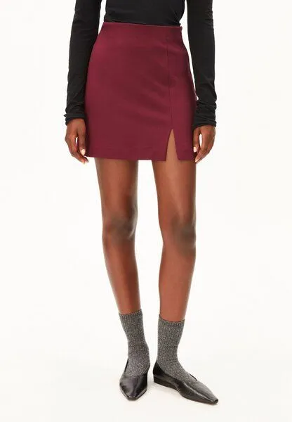 ARMEDANGELS ARMEDANGELS VANJARAA MINI Damen Jerseyrock aus LENZING ECOVERO Viskose Mix, Velvet red, – Produktbild 1 von 4
