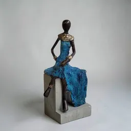 Moogoo Creative Africa Moogoo Creative Africa Bronze-Skulptur "Sitzende Grazie" | Unikate | verschiedene Farben – Produktbild 1 von 1