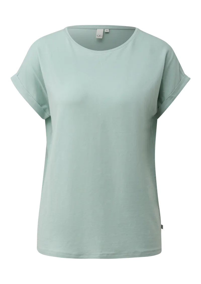 QS QS T-Shirt aus Lyocellmix, Türkis, – Produktbild 4 von 6