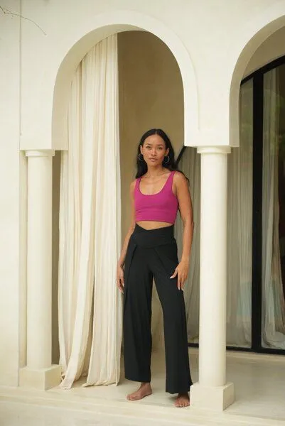 YogiLiebe YogiLiebe Yoga Pant "Lakshmi" Tencel NEW Fit, Berry, – Produktbild 3 von 4