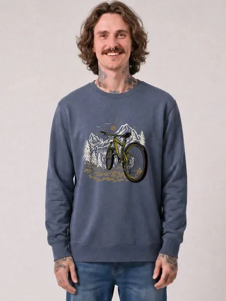 watapparel watapparel Sweatshirt Unisex Mountainbike und Berge, Blue grey, – Produktbild 2 von 2