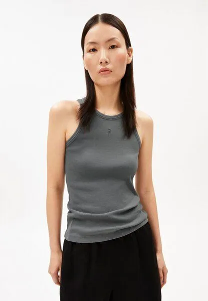 ARMEDANGELS ARMEDANGELS GMT DYE RIB Damen Top aus Bio-Baumwoll Mix, Space steel, – Produktbild 1 von 4