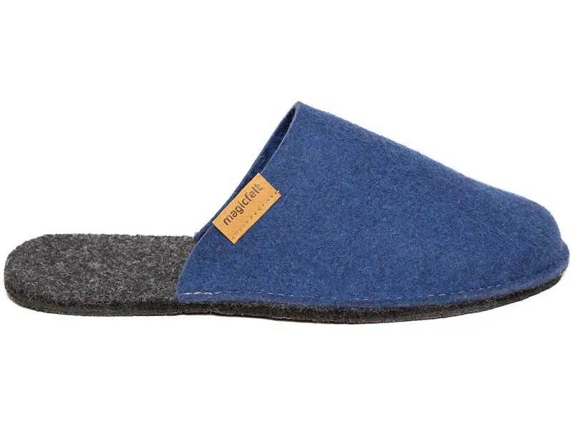 Magicfelt Magicfelt Filz-Pantoffel Magic Travel aus 100% recycelter Schurwolle für Damen & Herren, Blau, – Produktbild 1 von 5