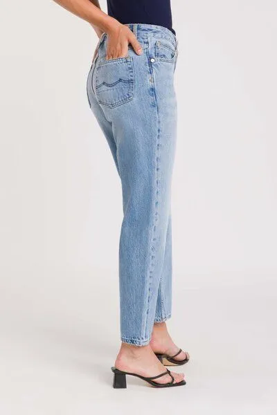Kings Of Indigo Kings Of Indigo Jeans Caroline Cropped Mid Rise Tapered Blue Reef Super Light Used – Produktbild 3 von 4