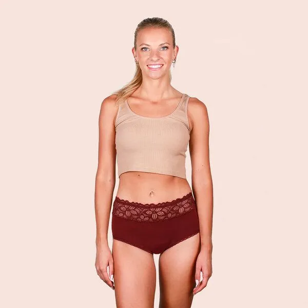 Taynie Taynie Deluxe Ultra Periodenunterwäsche Biozidfrei 60°C, Rot-braun, – Produktbild 3 von 4